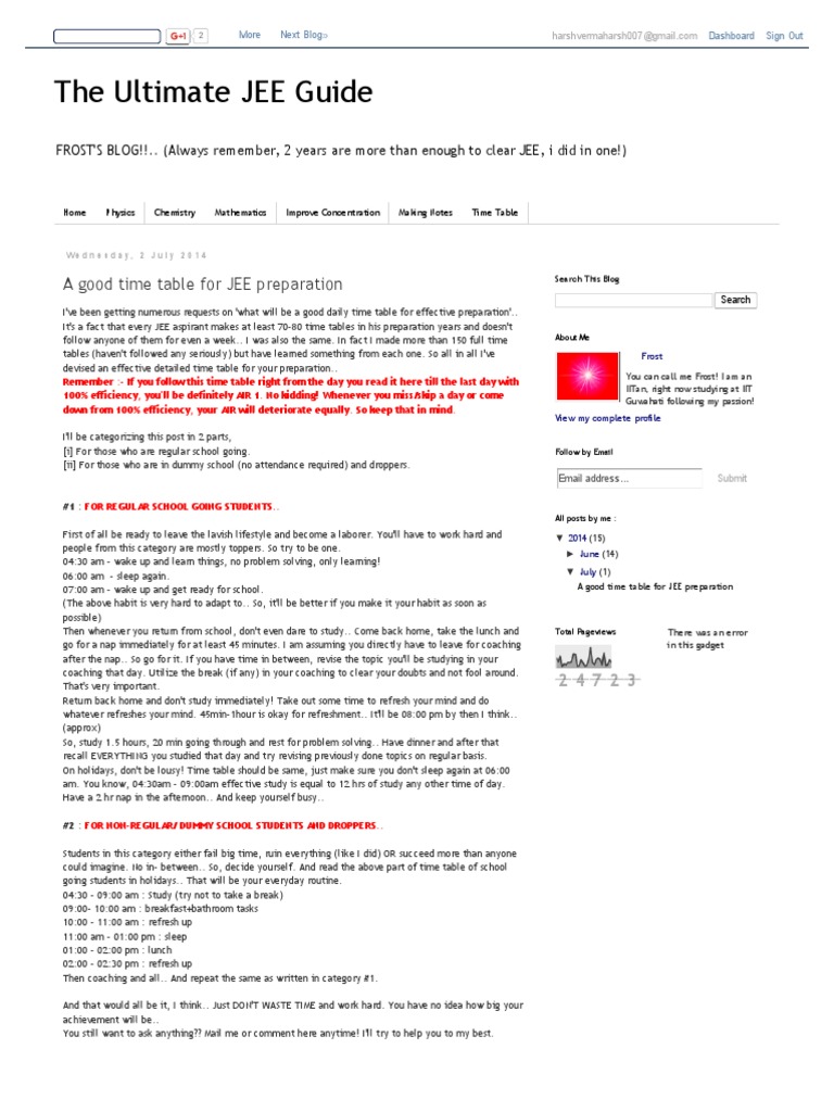 The Ultimate JEE Guide_ a Good Time Table for JEE Preparation