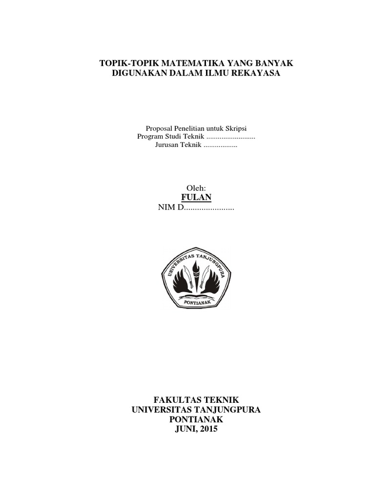 Template Proposal Skripsi 2015 Ft Untan