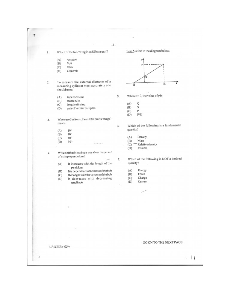 Physics CXC Past Paper 1 2007 2011 | PDF