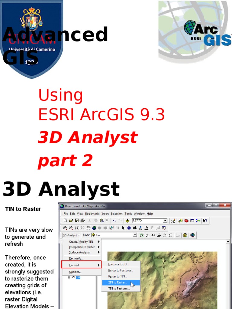 Advanced Gis: Using Esri Arcgis 9.3 | PDF | Map | 3 D Computer Graphics