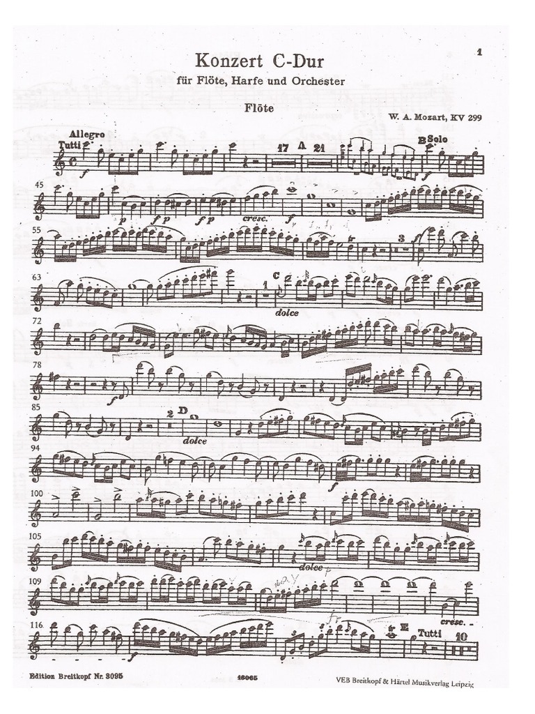 Mozart Flute and Harp Concerto in C Major, K.299 PDF PDF