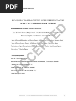 2016 Influence of Scapular Position On The CORE Musculature Activation in The Prone Plank Exercise
