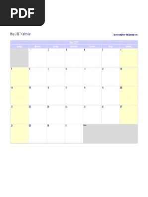 May 2017 Calendar