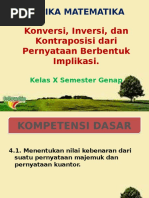 Konversi, Inversi, Dan Kontraposisi Dari Pernyataan