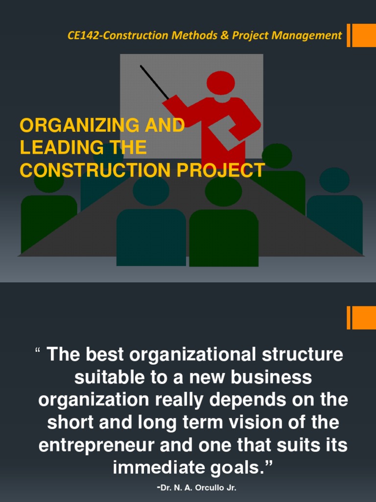 Lecture 6a-Organizing and Leading The Construction Project | PDF ...