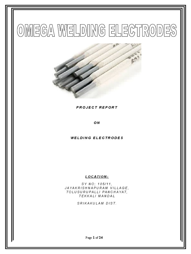 Project Report On Welding Electrodes Electrode Anode