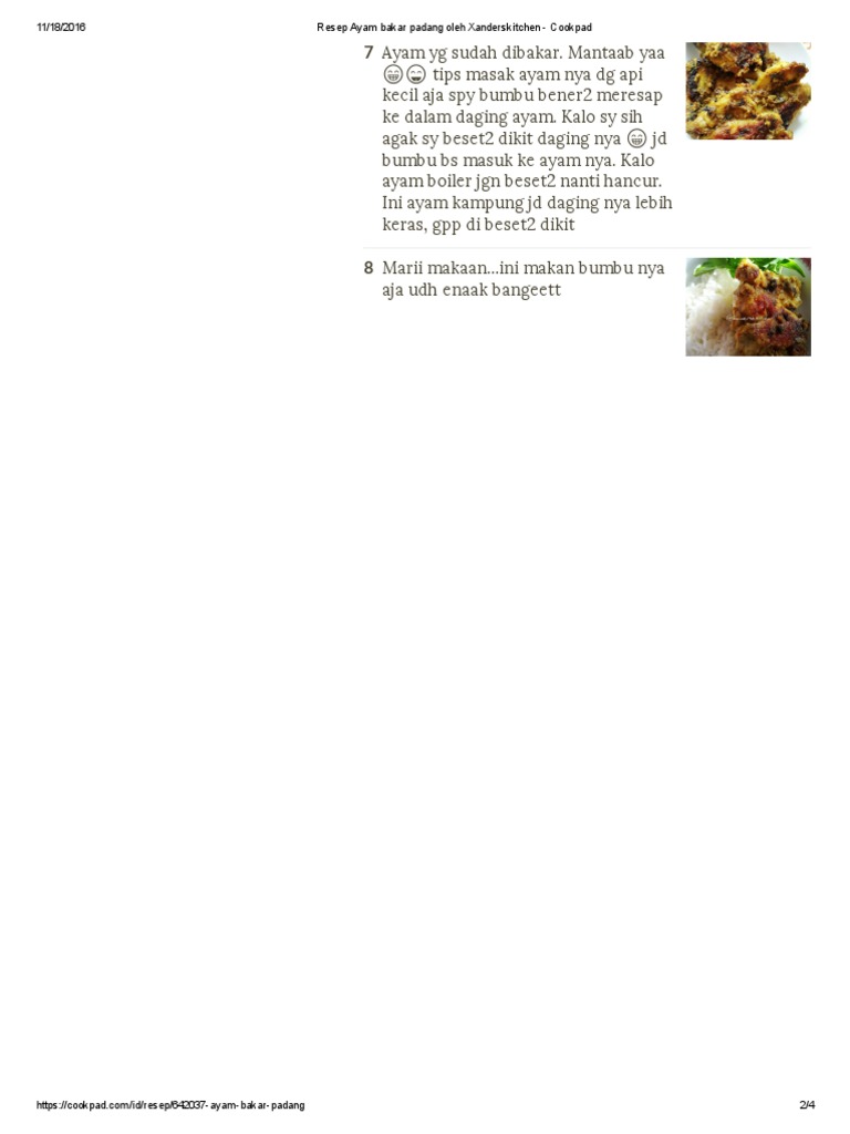  Resep  Ayam  Bakar Padang Oleh Xanderskitchen  Cookpad