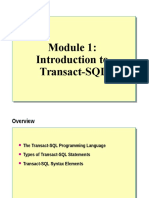 Introduction To Transact-SQL