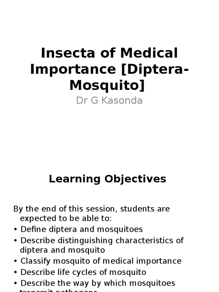 Medical Importance of Mosquitoes | PDF | Mosquito | Pest (Organism)