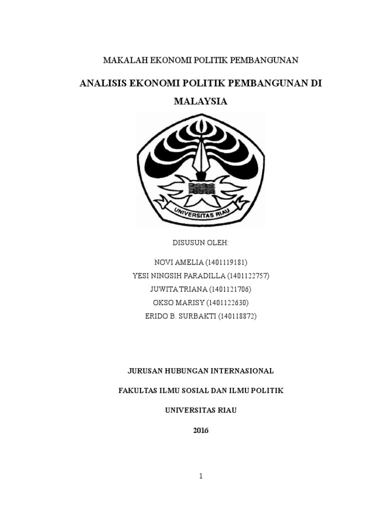 Makalah Ekonomi Politik Pembangunan Revisi