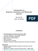 Introduction to Quantum Mechanics and Molecular Spectra