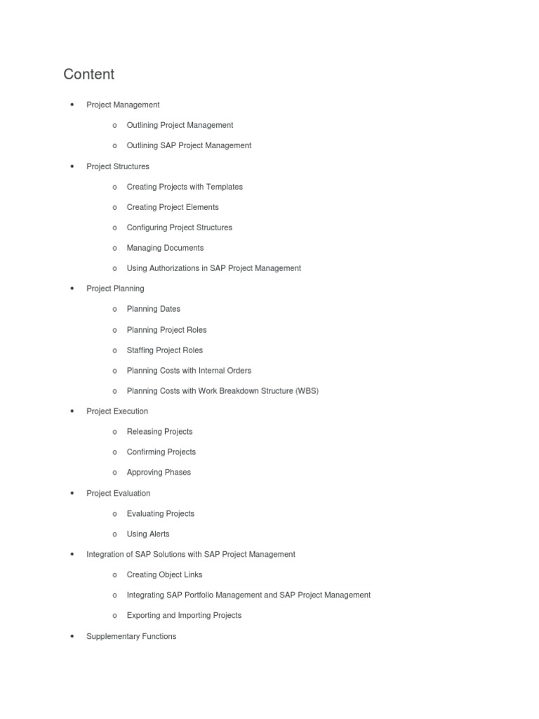 SAP Project Management Guide | PDF