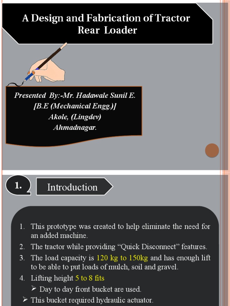 Design of Tractor Rear Loader System | PDF | Tractor | Loader (Equipment)