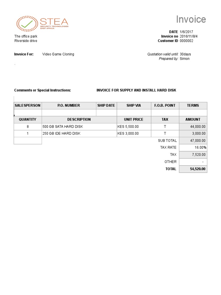 Quotation Valid Until 30 Days | PDF