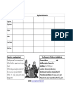 Employer Sheet A Applicant Information: Name of Applicant Experience