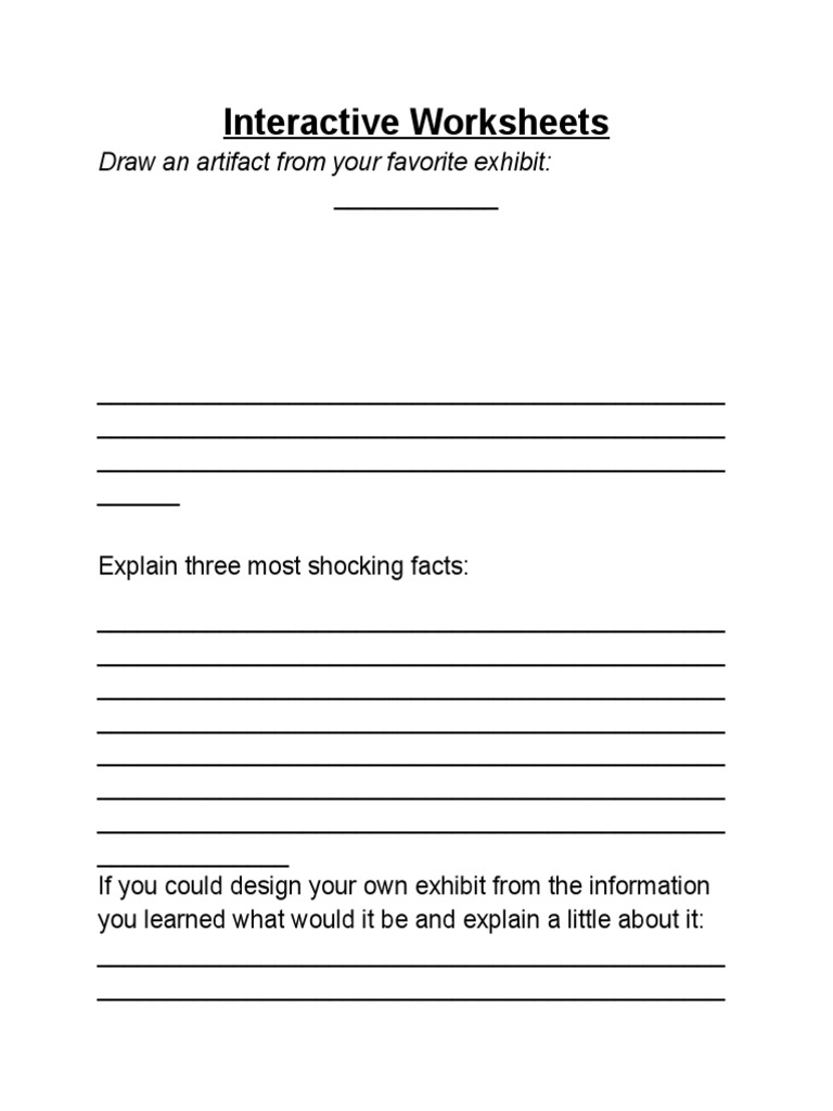 Interactive Exhibit Worksheet Activities | PDF