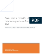 Guía para La Creación Del Listado de Precio en Formato PDF para Visualizar en Tablet Como Sistema de Respaldo