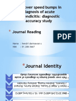 Pain Over Speed Bumps in Diagnosis of Acute Appendicitis: Diagnostic Accuracy Study Journal Reading