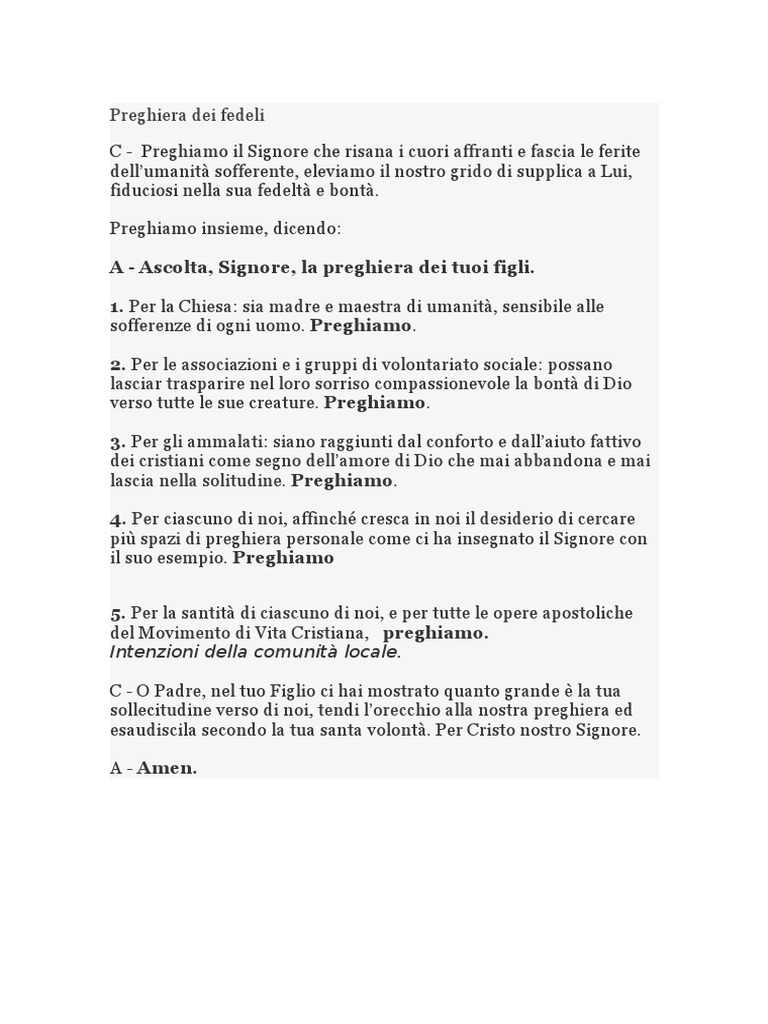 Preghiera Dei Fedeli Per Un Sacerdote Preghiera dei fedeli Mc1, 29-39 (V Dom B).docx