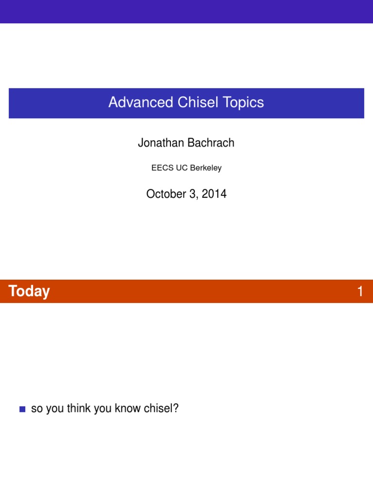 Advanced Chisel Topics PDF Scala (Programming Language) Data Type