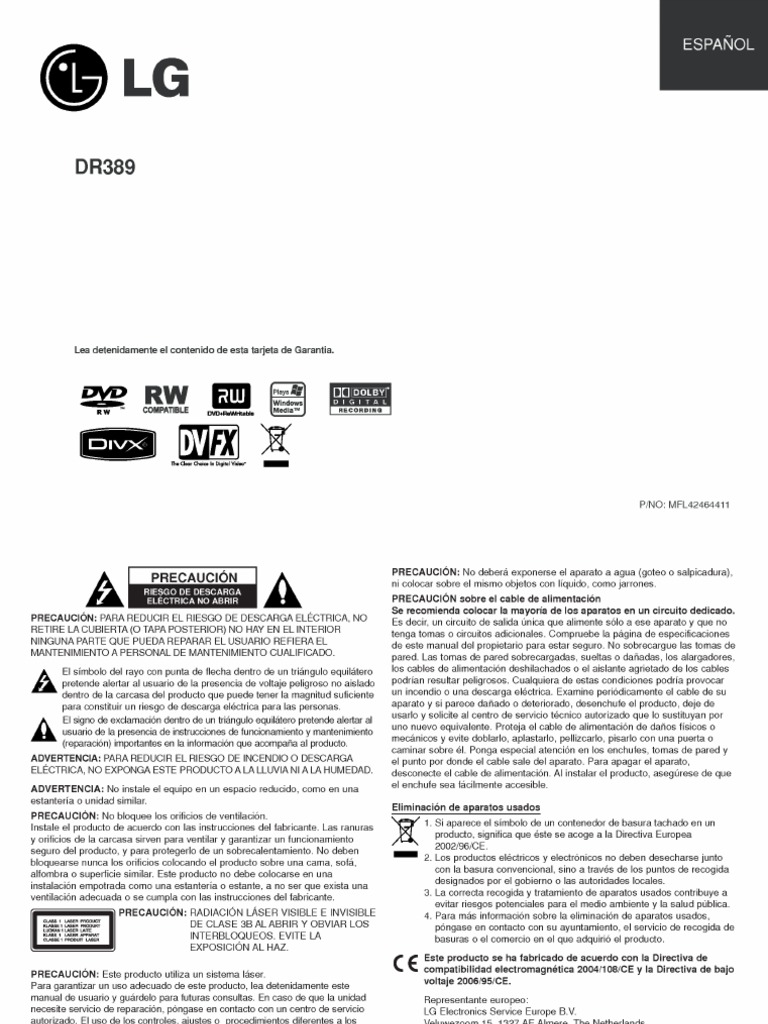 LG DVD Recorder DR389 Manual PDF PDF