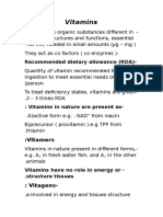 Vitamins: - Recommended Dietary Allowance (RDA)