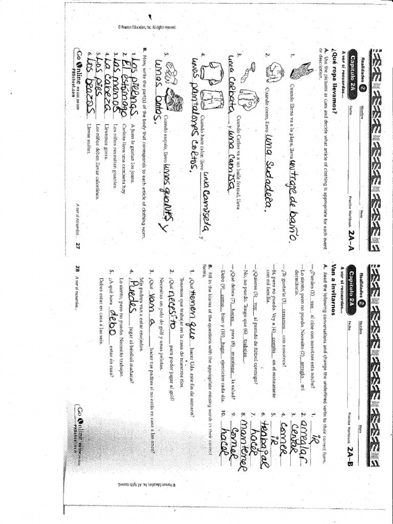 Practice Workbook 2a A And 2a B