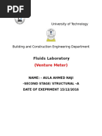 Fluids Laboratory:) Venture Meter (