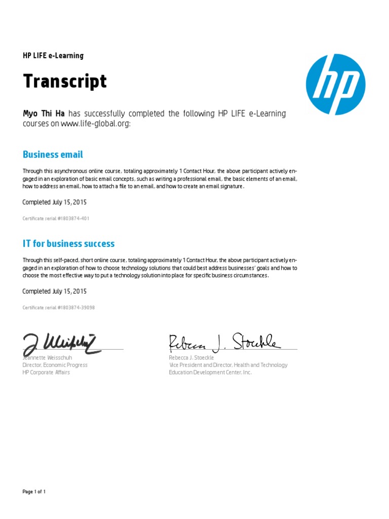 Transcript | PDF | Career & Growth | Computers