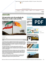 Irã Aproveita Corte de Produção Da Opep Para Vender Mais Petróleo - 06-01-2017 - Mercado - Folha de S