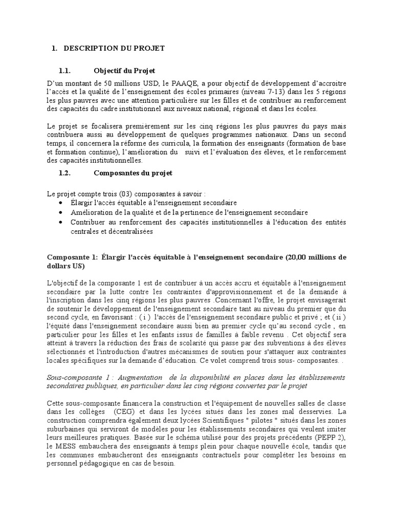 Ges Description Du Projet  Écoles  Pédagogie  Essai gratuit de 30