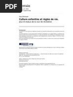 Culture Enfantine Et Regles de Vie Jeux Et Enjeux de La Cour de Recreation