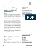 Eficacia Del Paracetamol Intravenoso para El Cierre Del Conducto Arterioso en Recién Nacidos Prematuros PDF