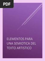 Elementos para una Semiótica del Texto Artístico
