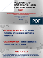 Development and Implementation of Sri Lanka Qualifications Framework