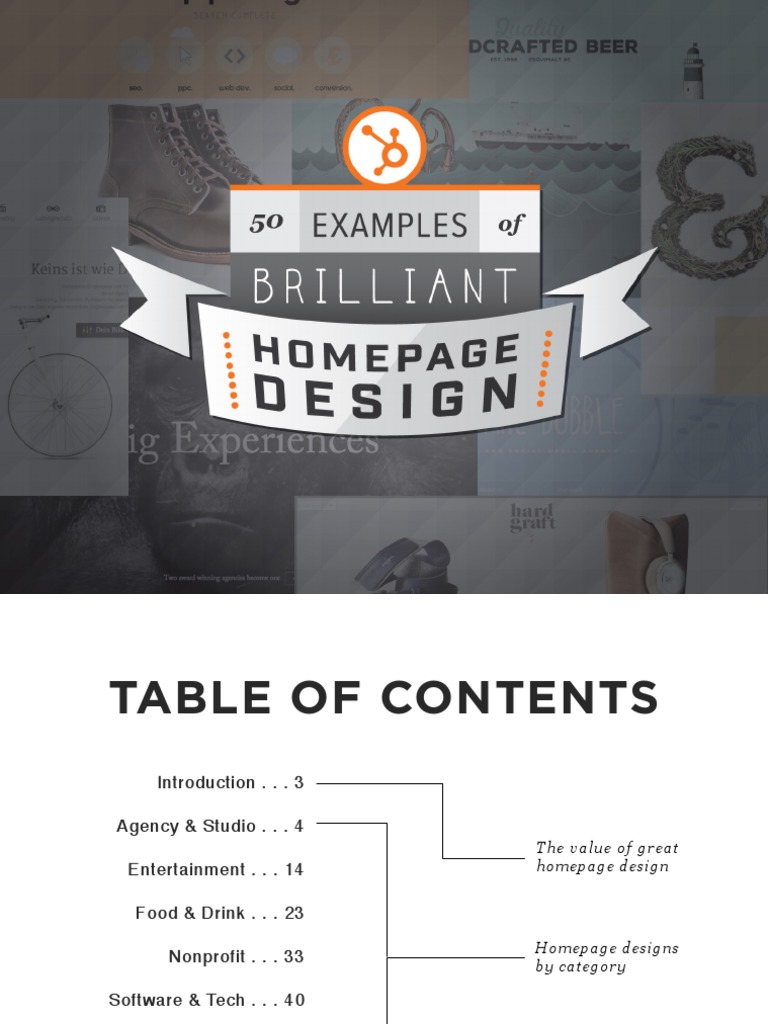 50 Examples of Brilliant Homepage Design PDF | PDF | Home Page | Brand