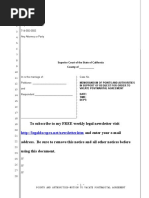 Sample Motion To Vacate Postnuptial Agreement in California