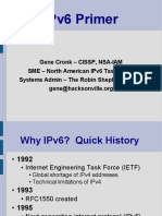 Ipv6 Primer: Gene Cronk - Cissp, Nsa-Iam Sme - North American Ipv6 Task Force Systems Admin - The Robin Shepherd Group