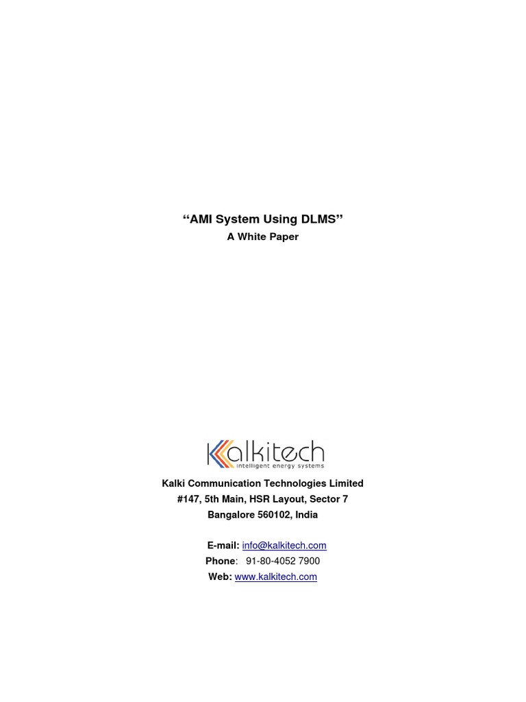 AMI System Using DLMS - White Paper | PDF | Osi Model | Communications ...