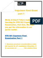 STR 581 Capstone Final Exam Part 1: Uop E Tutors