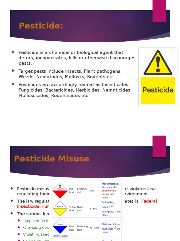 Consequences of misuse of chemical pesticides Pesticide Biocides