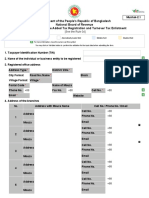 Government of The People's Republic of Bangladesh National Board of Revenue Application For Value Added Tax Registration and Turnover Tax Enlistment