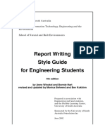 Report Writing Style Guide For Engineering Students