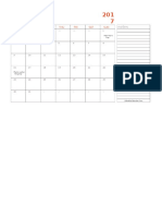 Editable January 2017 Calendar Template