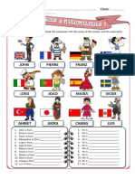 Countries and Nationalities 1 Ws