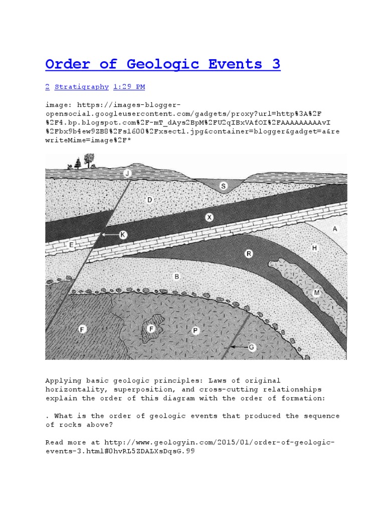 Order of Geologic Events 3 | PDF | Technology & Engineering