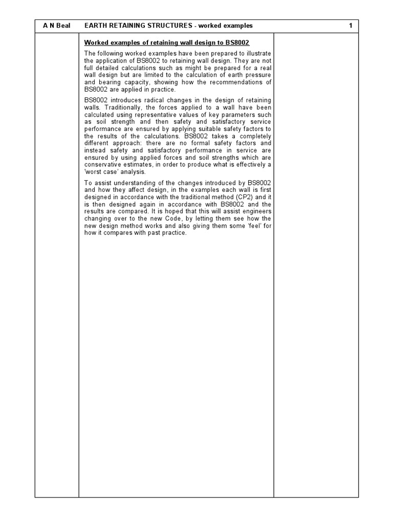 Retaining Structures PDF | PDF | Mechanics | Building Engineering