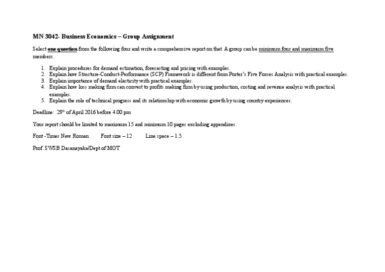 Business Economics Group Assignment Guide | PDF | Finance & Money ...