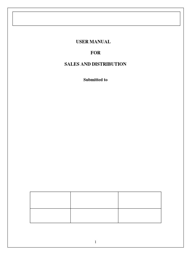 Sales and Distribution User Manual | PDF | Invoice | Value Added Tax