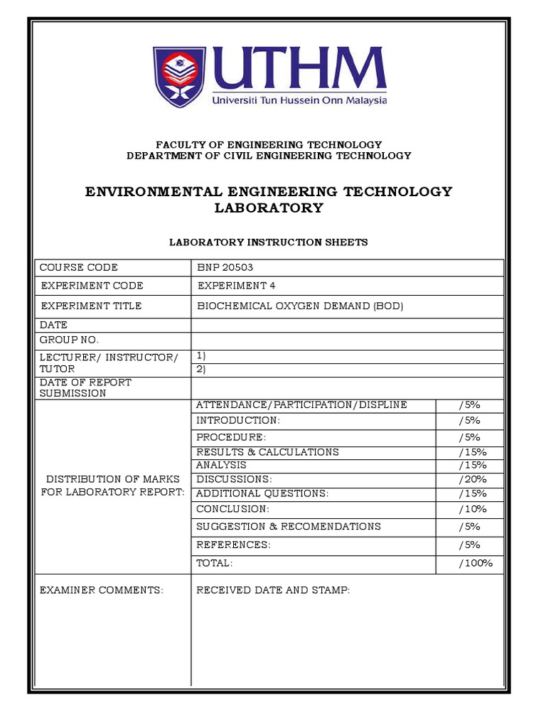 bod experiment lab report